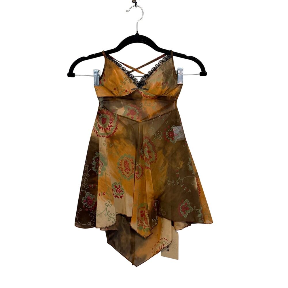 Her Pony Pixie Dream Mini Dress Sz 4 Brown Grunge Fairycore Whimsical Gothic NWT